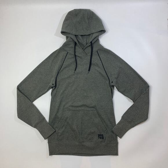 Burton Hoodie Womens S Small Grizzly Grey Colombo DryRide Thumbholes Sweatshirt - Picture 2 of 12